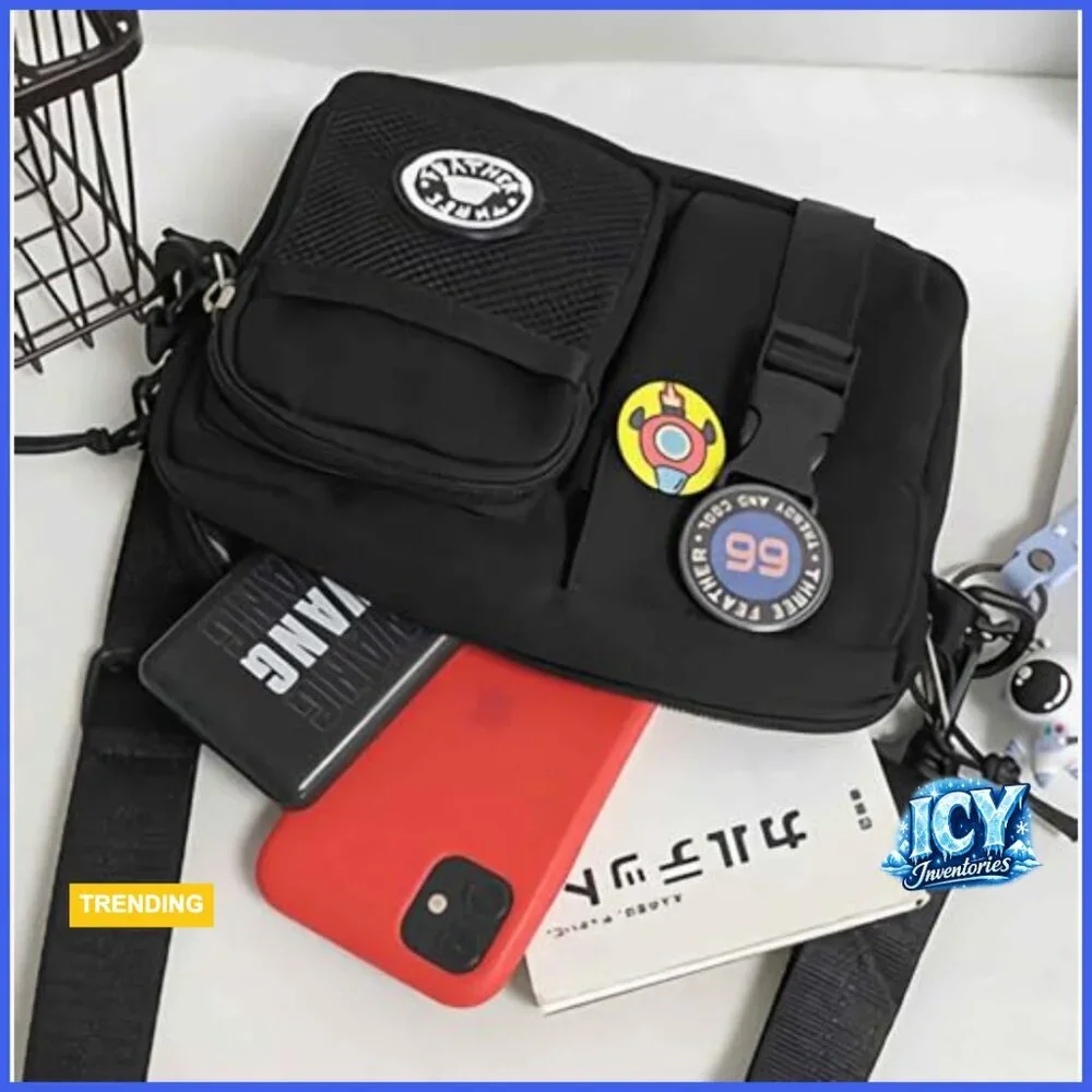 Water Resistant Nylon Crossbody Messenger Bag with Astronaut Decoration